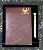 Best Quality Mont Blanc Skull Notepad Holder and White Rollerball Set